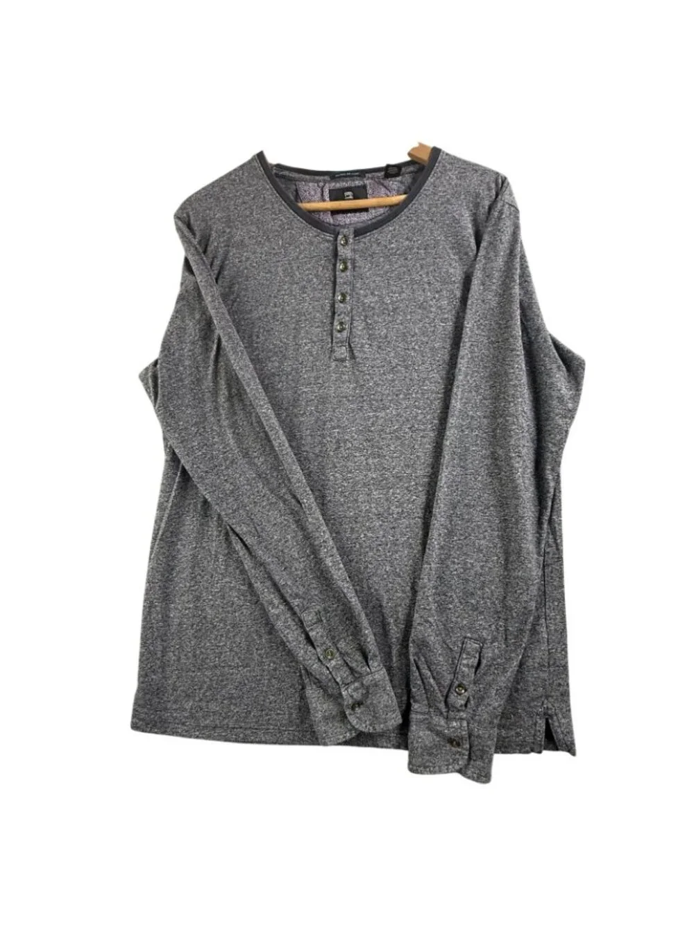 Scotch & Soda Shirt Mens Large Gray Long Sleeve Henley Jersey Knit Top Casual